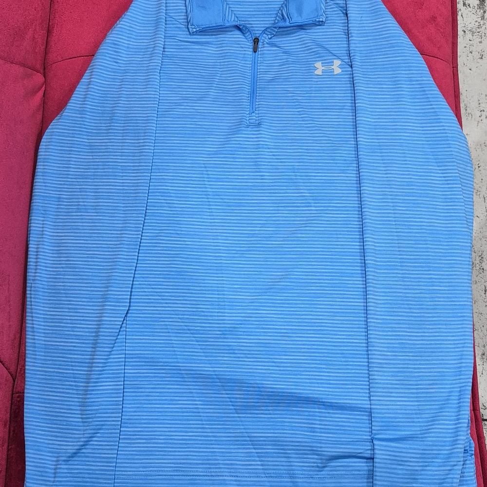 Under Armour Light Blue Striped Quarter-Zip